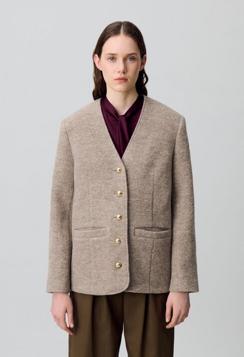 Knopfjacke aus Wolle