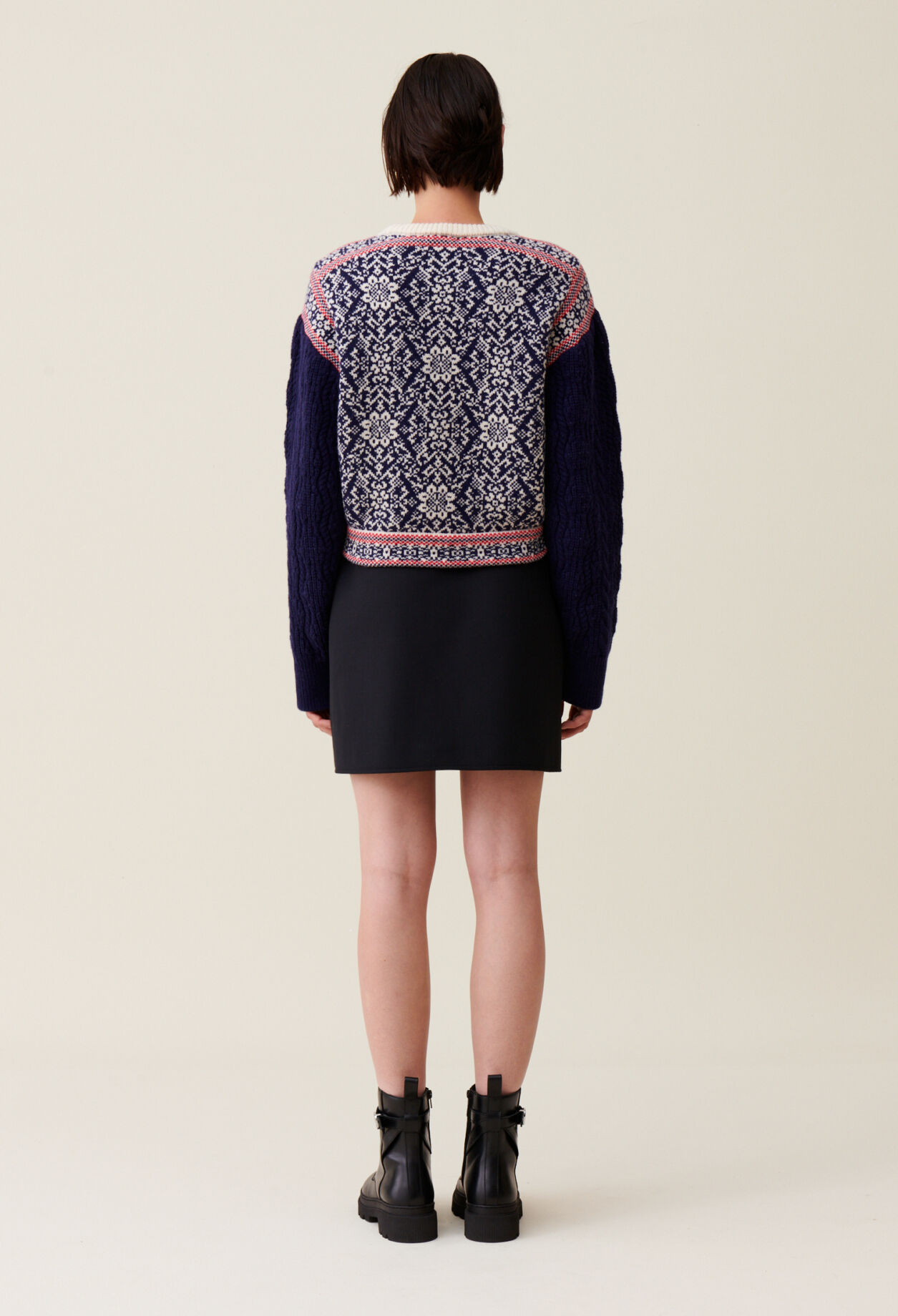 Rundhals-Pullover mit Muster