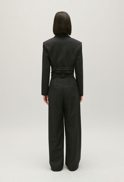 Kurzer grau melierter Blazer
