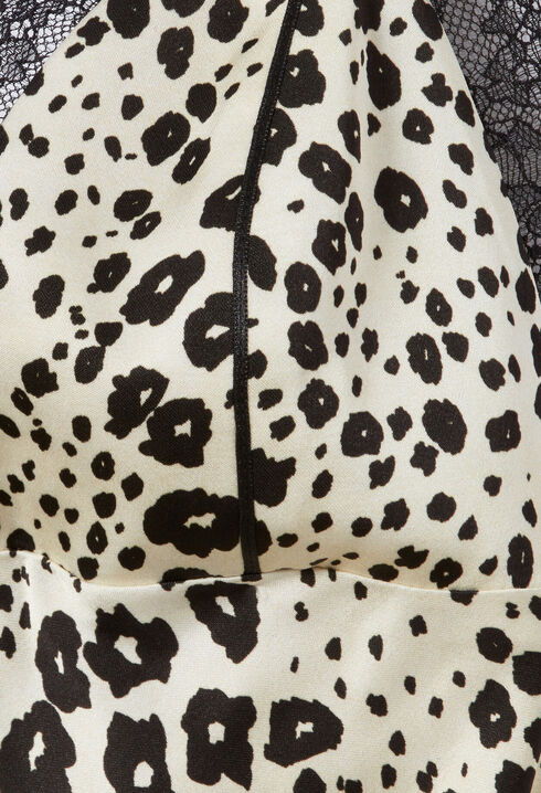 Satinkleid mit Animal-Print