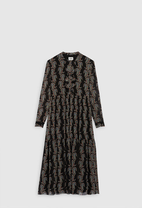 Langes Kleid mit Paisley-Print