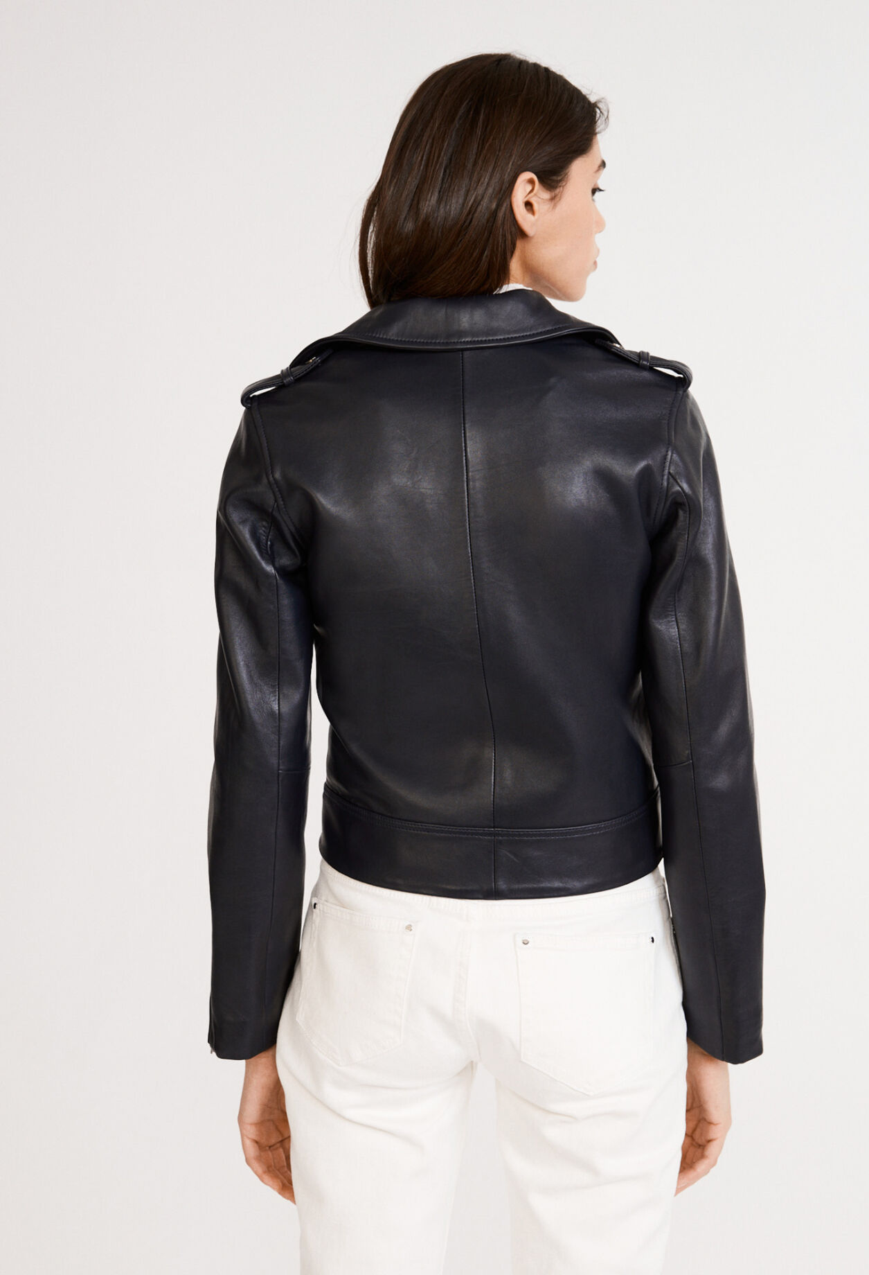 Blouson mit Reißverschluss aus Öko-Leder