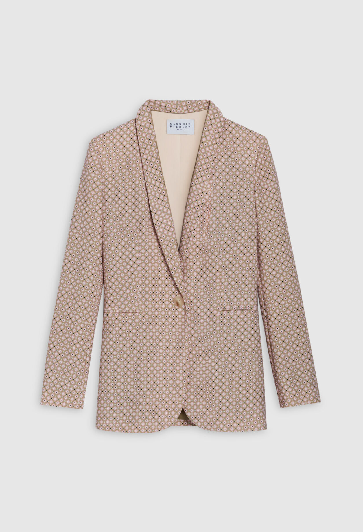 Kostümjacke mit Printmotiv, rosa