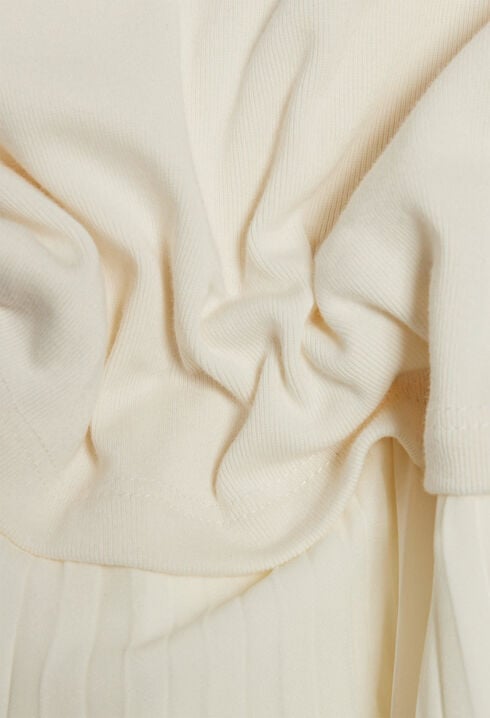 Twist Zweifarbige Midikleid  elfenbein