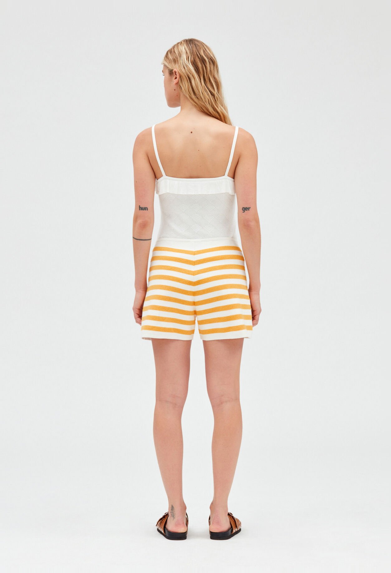 Kurze gestreifte Frotteeshorts