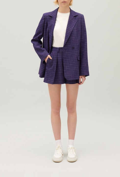 Blazer mit Karomuster Indigoblau