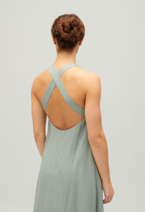 Midi-Kleid mit Volantbesatz