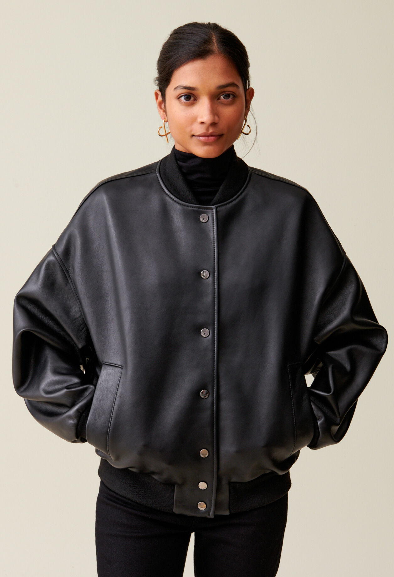 Leder-Bomberjacke Jean Toto