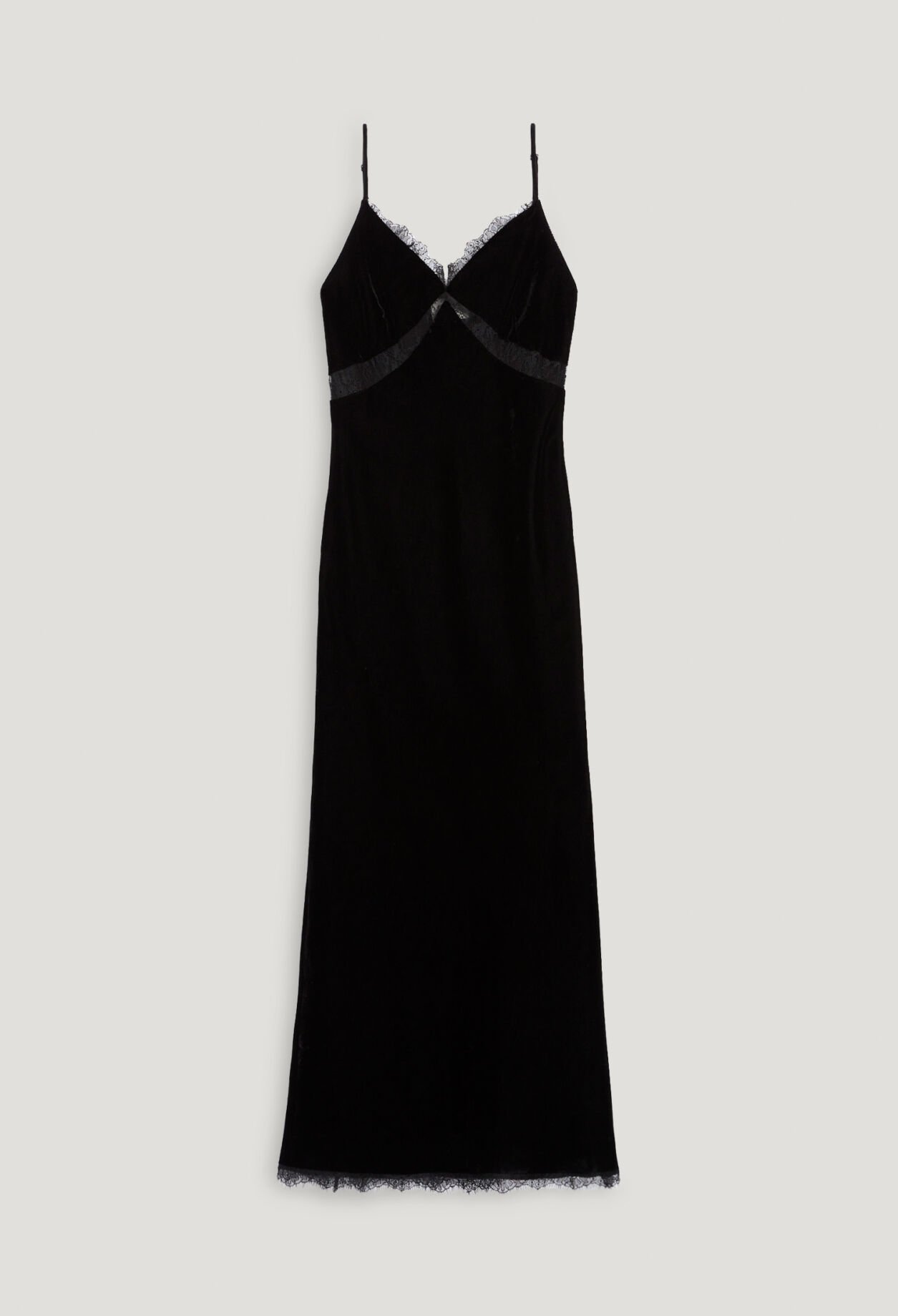 Midikleid aus schwarzem Samt