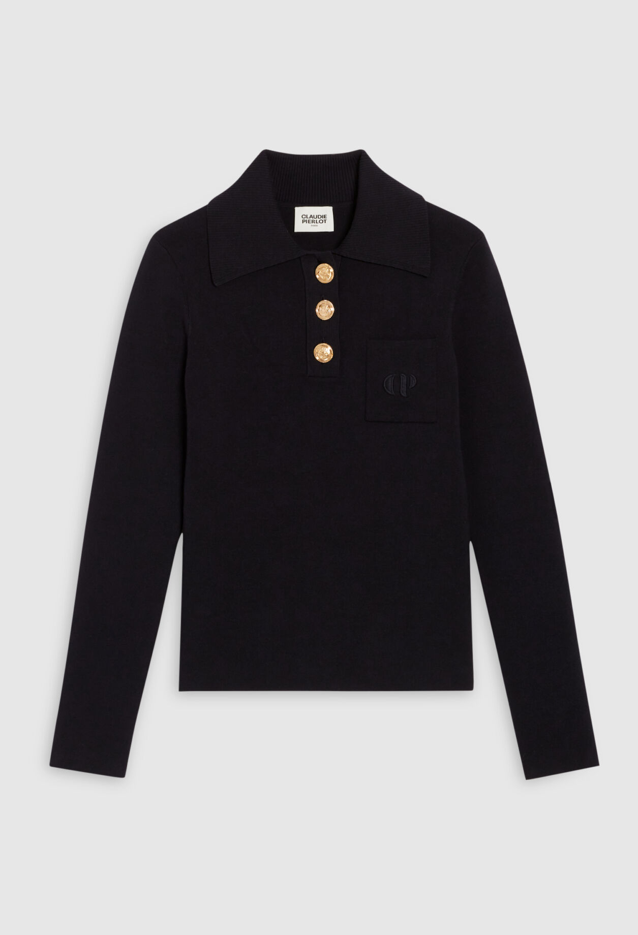 Langärmeliger Pullover, marineblau