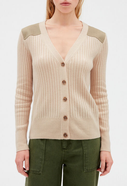 Strick-Cardigan, beige