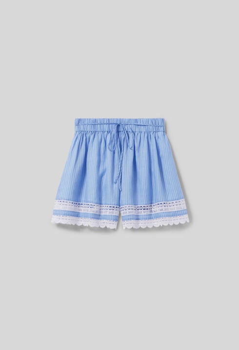 Gestreifte Shorts mit Spitze