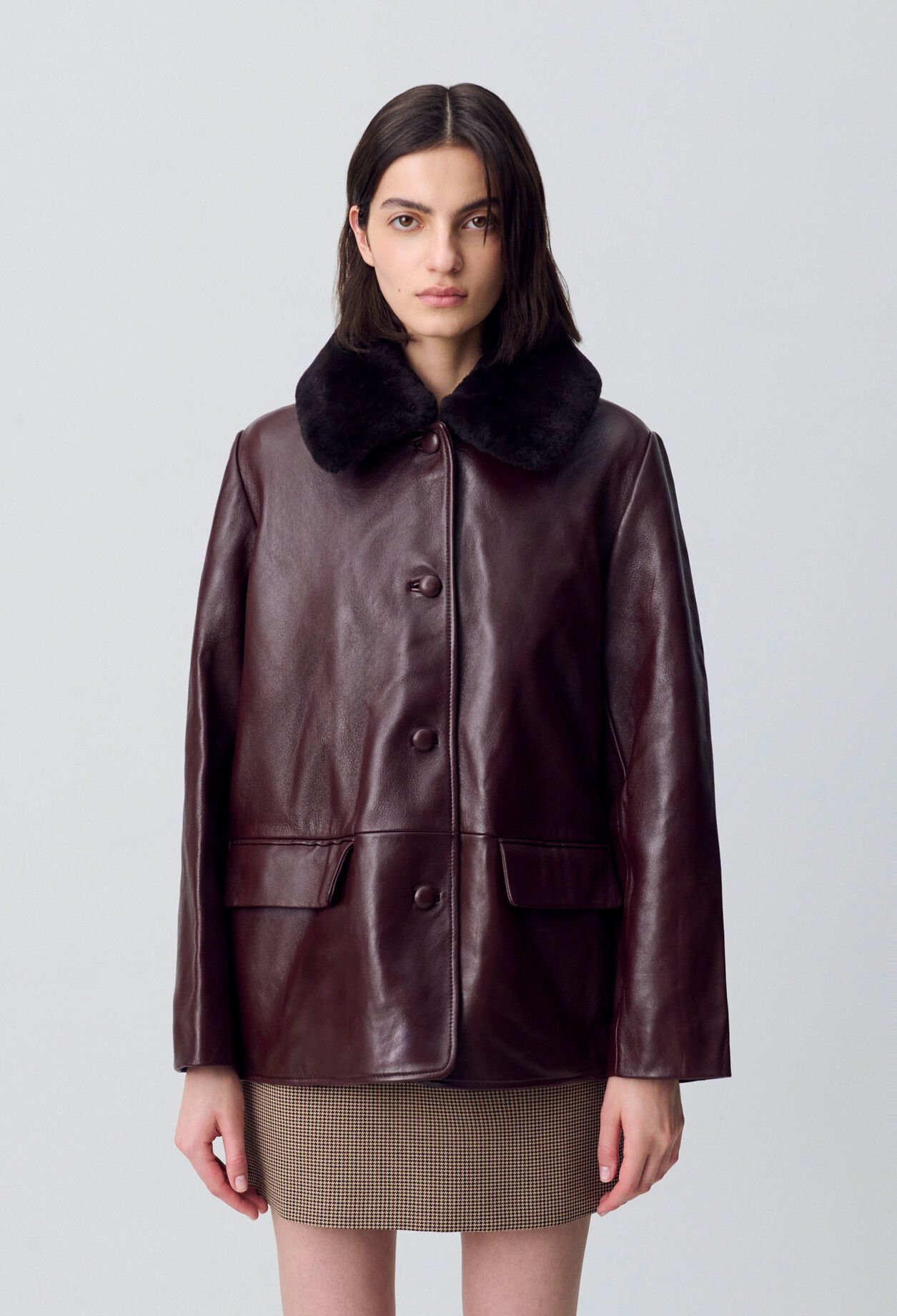 Weite Lederjacke