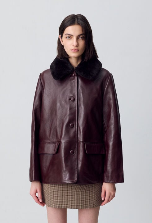 Weite Lederjacke