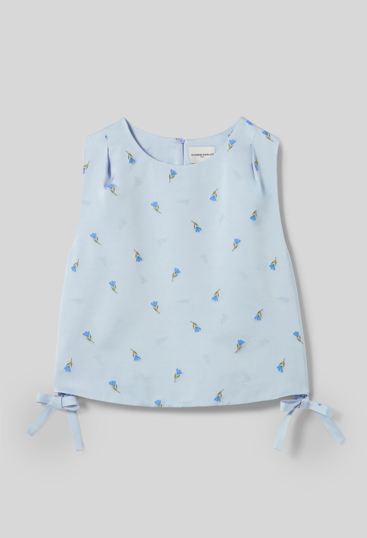 Besticktes Satin-Top