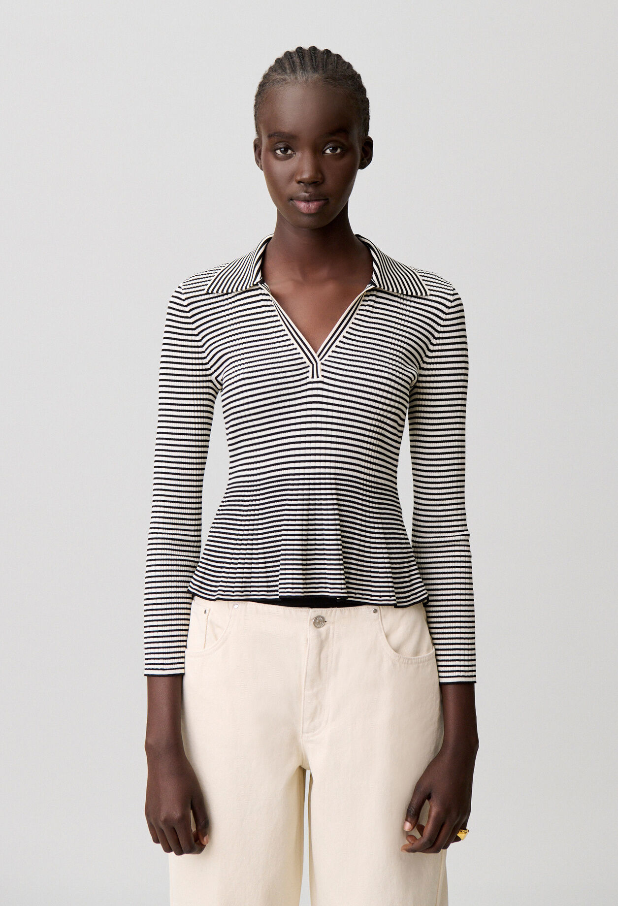 Gestreiftes Langarm-Top