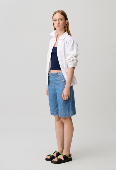 Denim-Shorts mit Matrosenlatz