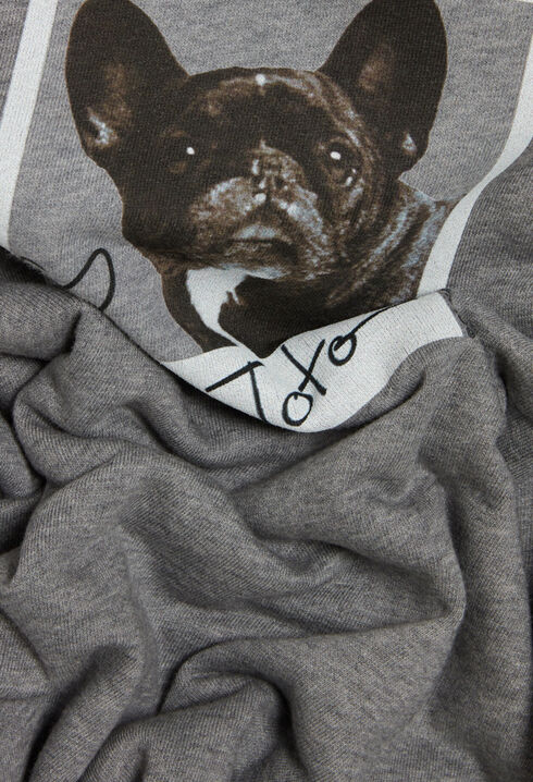 Jean Toto-Hoodie Grau meliert