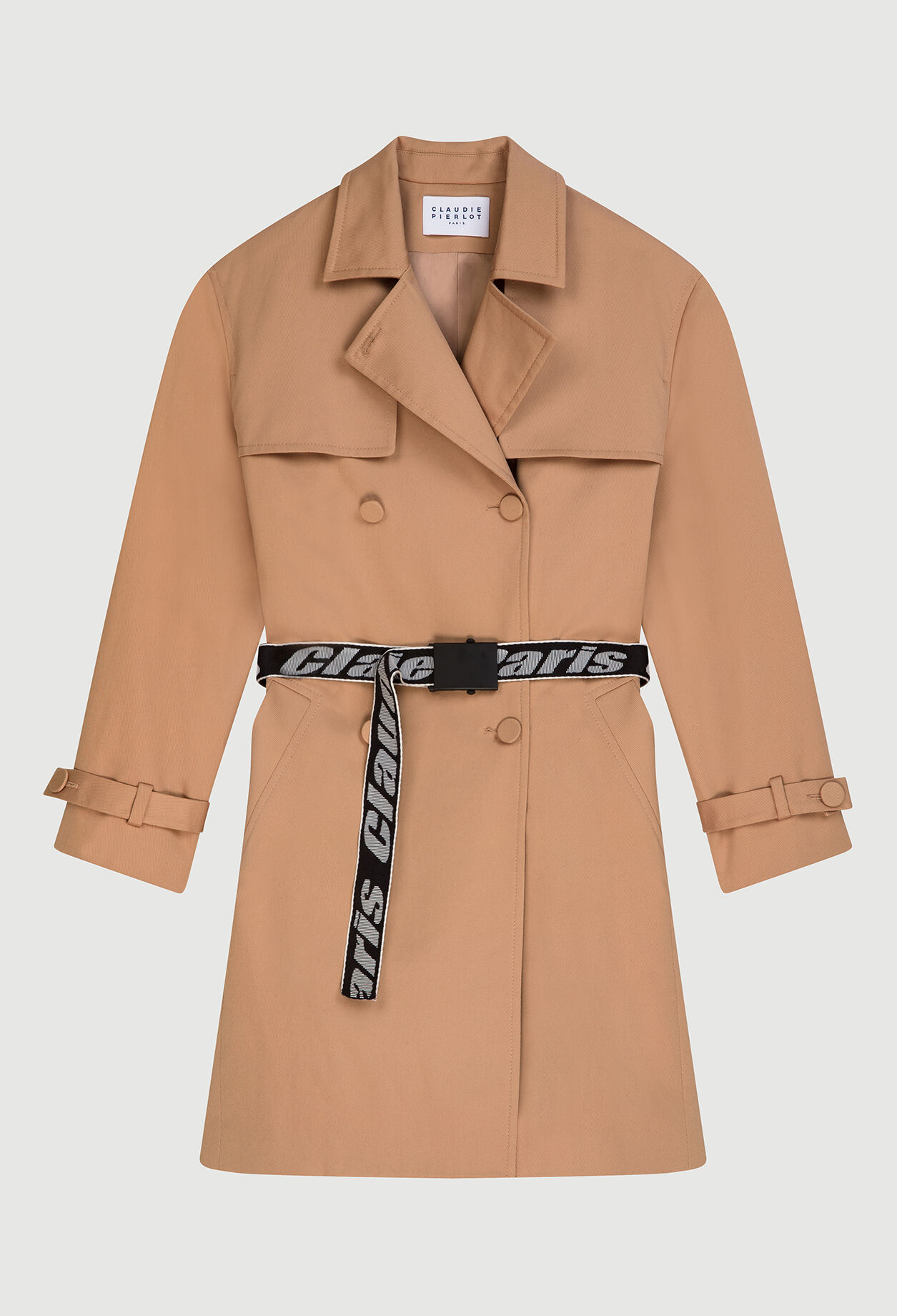 Beigefarbener Trenchcoat