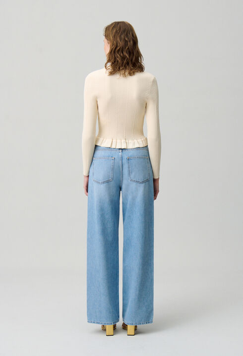 Feinstrick-Cardigan mit Knopfleiste