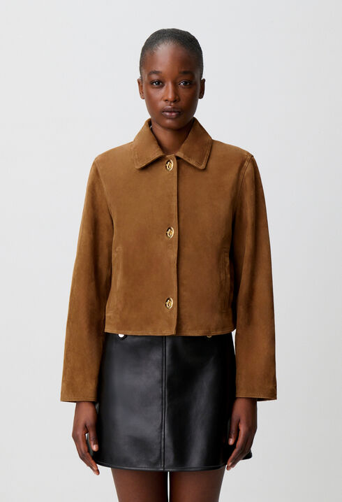 Kurze Wildlederjacke