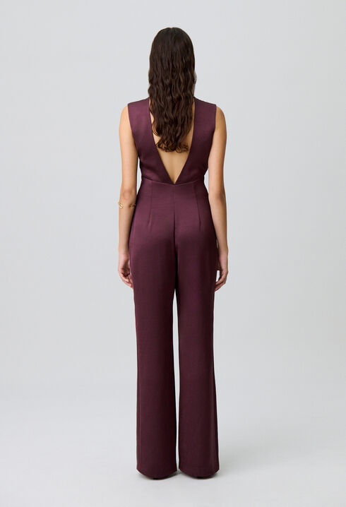 Fließender Satin-Jumpsuit