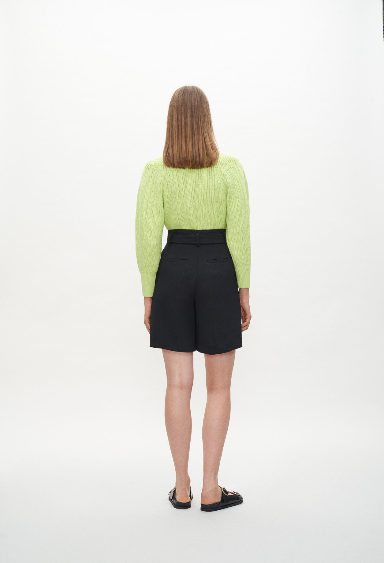 Anzugshorts mit Gürtel
