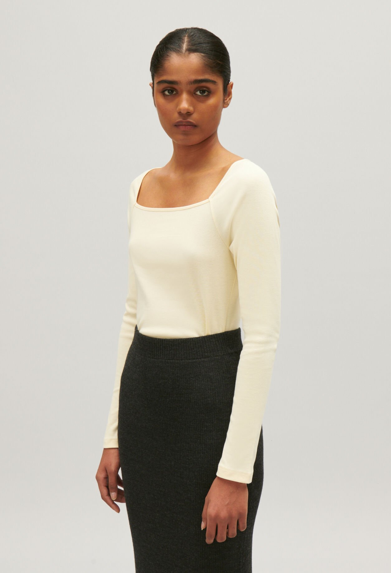 T-Shirt aus Baumwolle in Beige