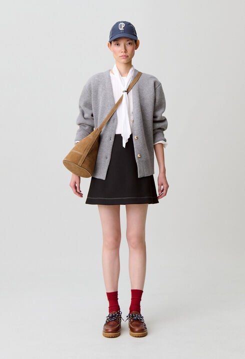 Gerader Rock mit Kontrastnähten