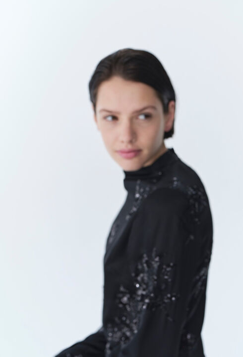 Schwarzes kurzes Kleid Pailletten