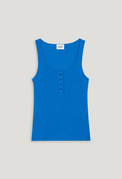 Geknöpftes Tanktop, blau