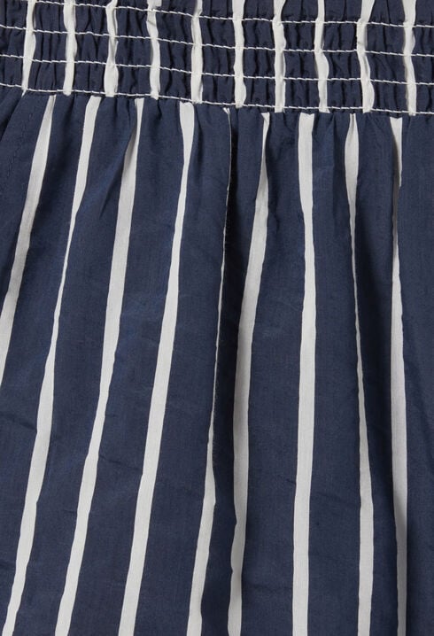 Kurzes gestreiftes Volantkleid
