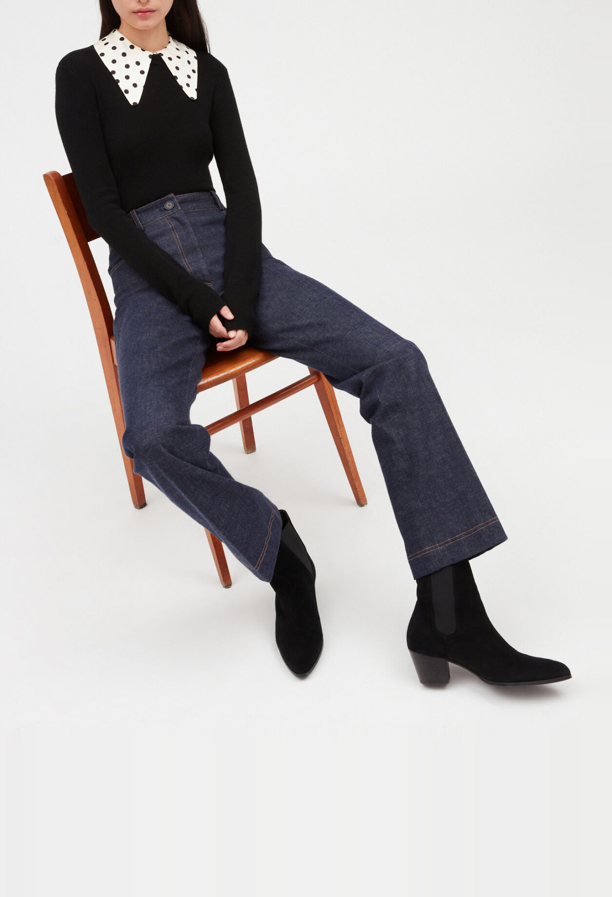 Pullover abnehmbar Kragen bicolor