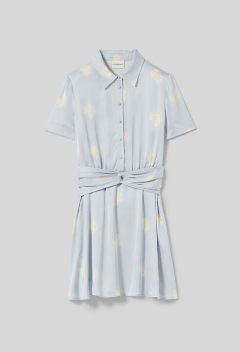 Satinkleid mit Blumen