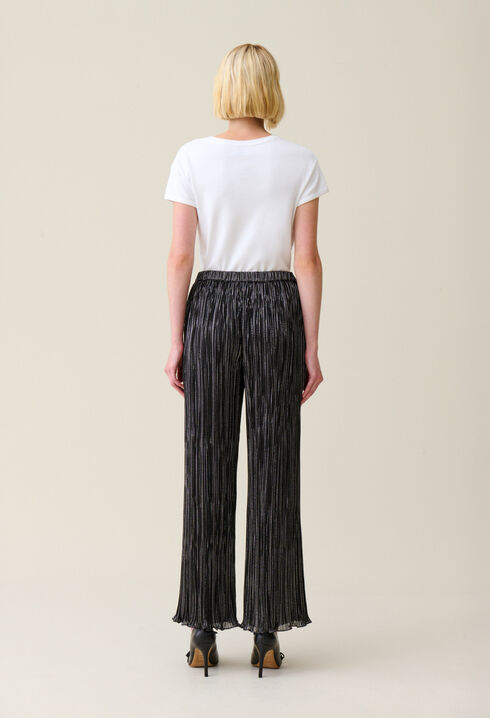 Silberne plissierte Hose