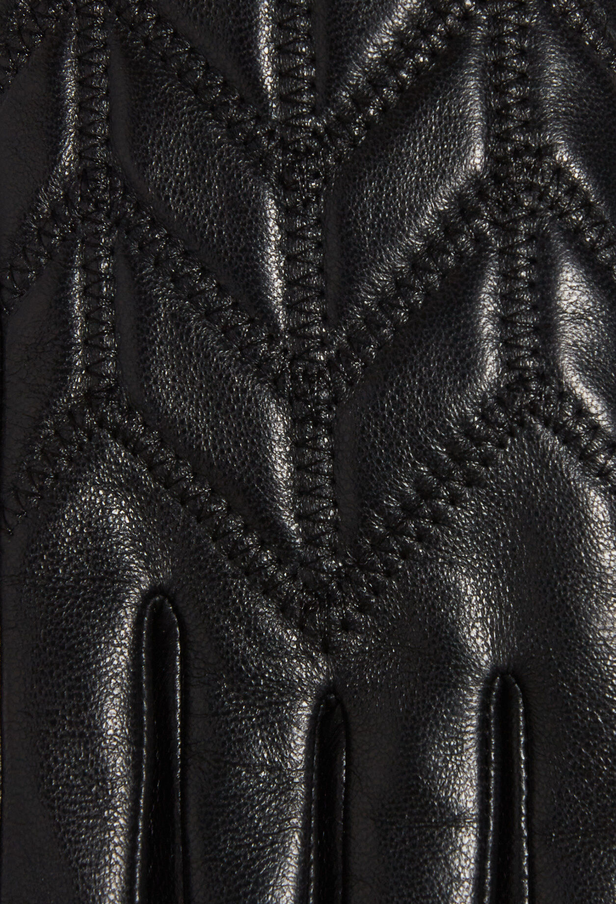 Handschuhe gestepptem Leder