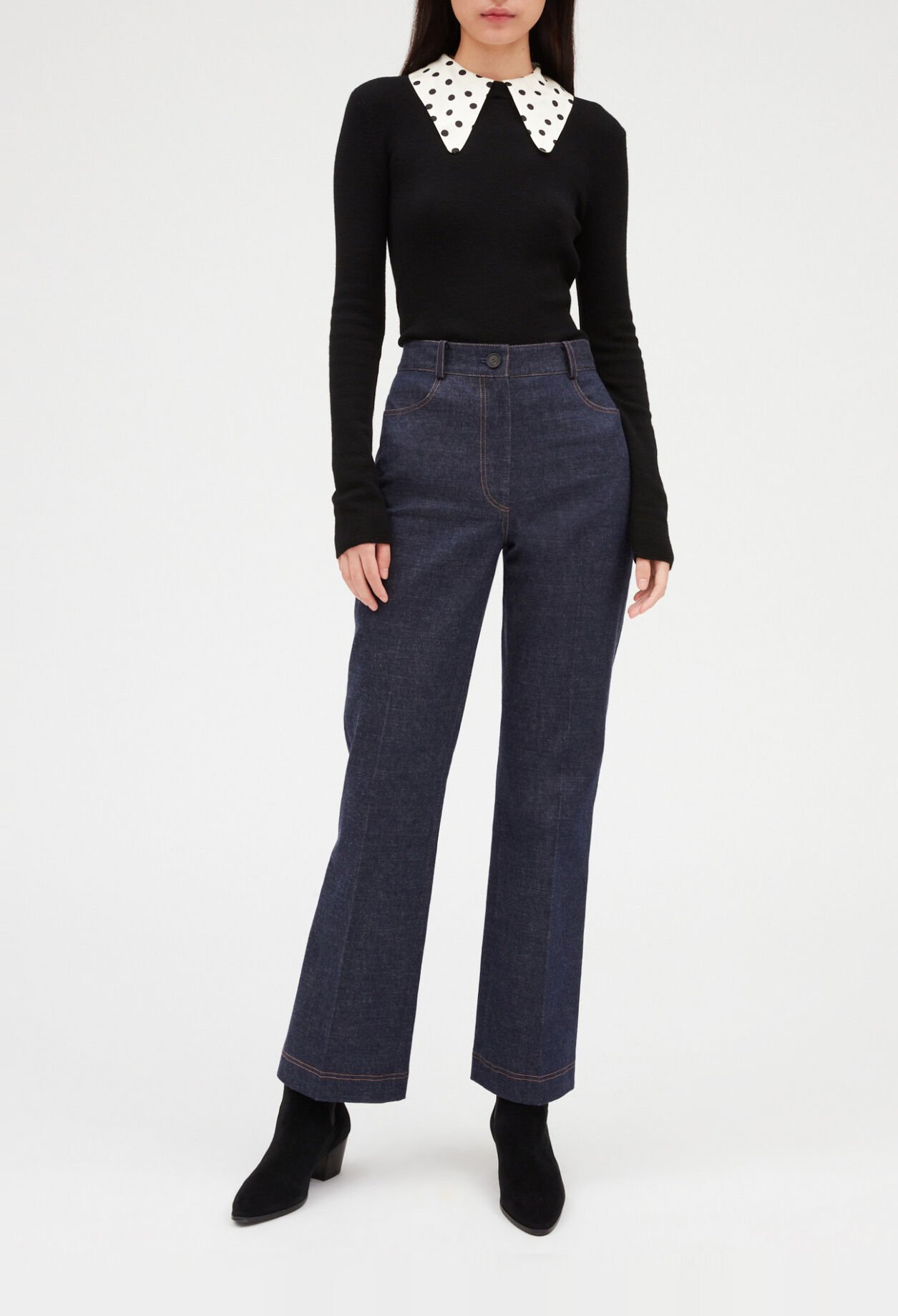 Pullover abnehmbar Kragen bicolor