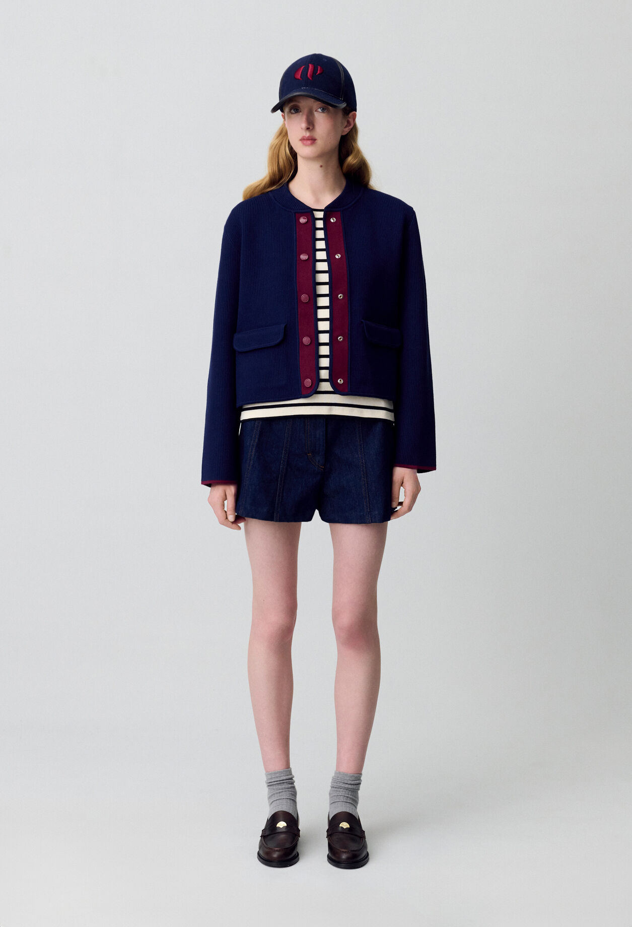 Zweifarbiger, dicker Cardigan