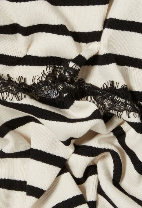 Breton-Shirt aus Baumwolle, Spitze