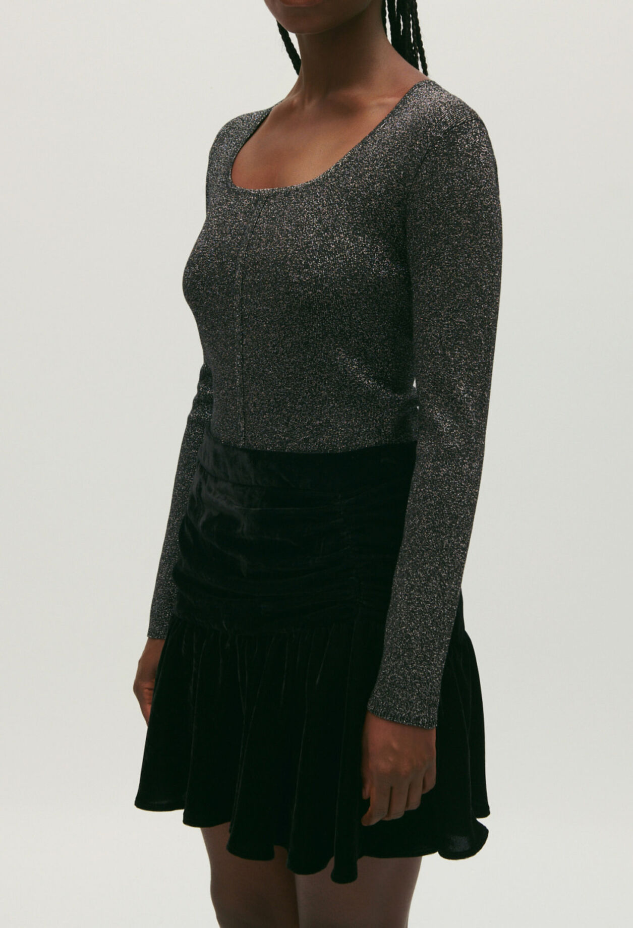 Glitzerpullover silberfarben