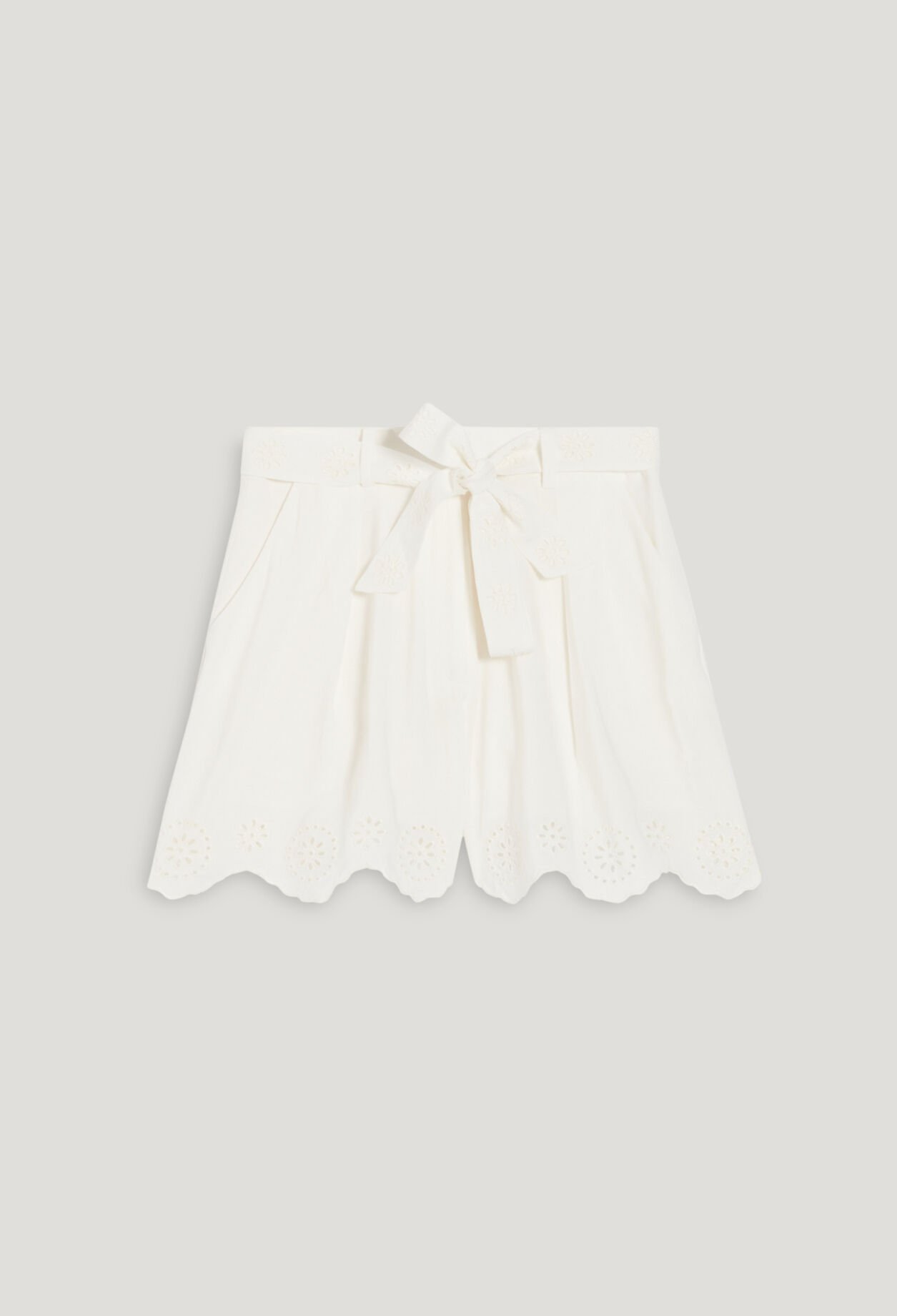 Bestickte Shorts in High Waist-Passform