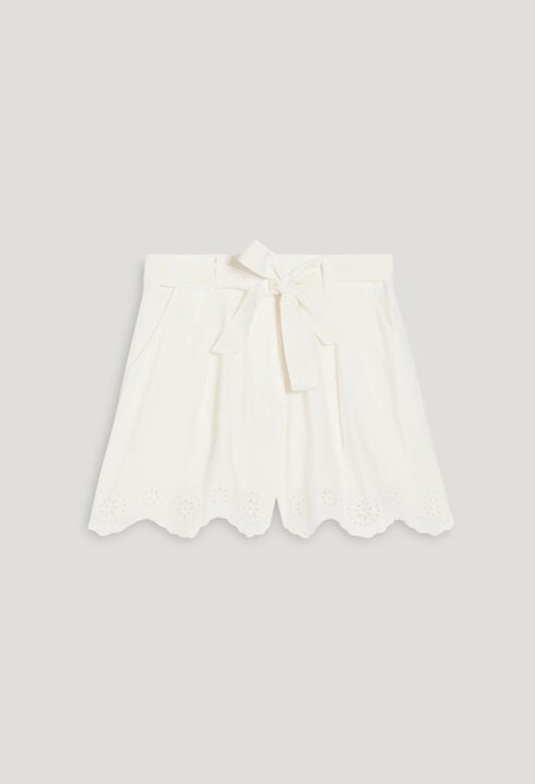 Bestickte Shorts in High Waist-Passform