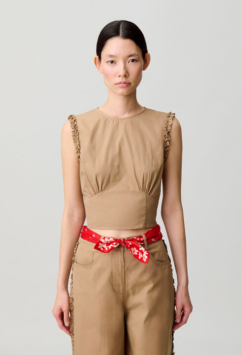 Kurzes Top mit Volants