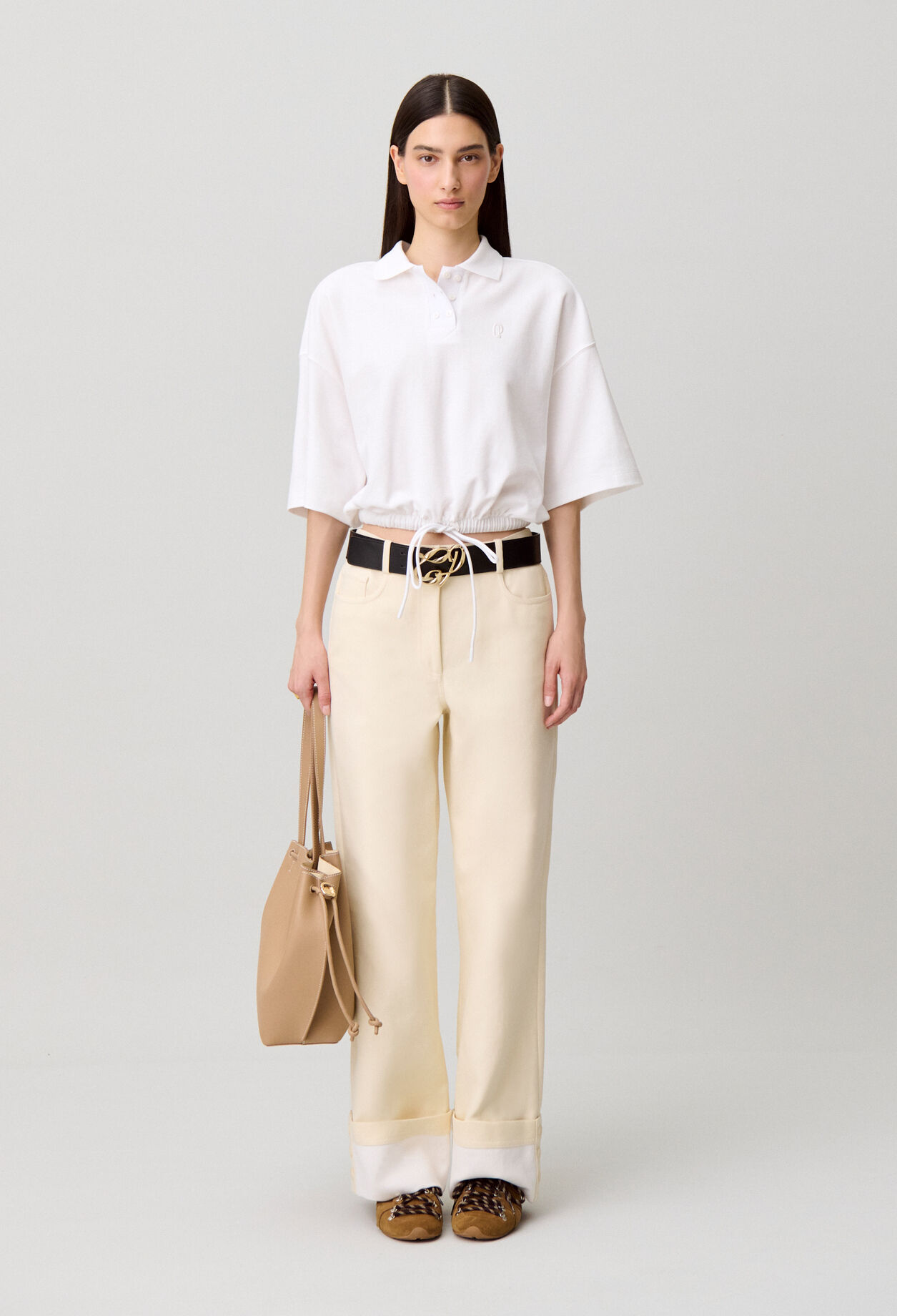 Elegante gerade Baumwollhose
