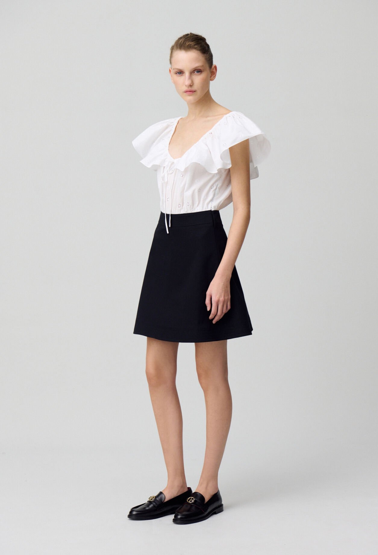Kurzkleid in Materialkombination