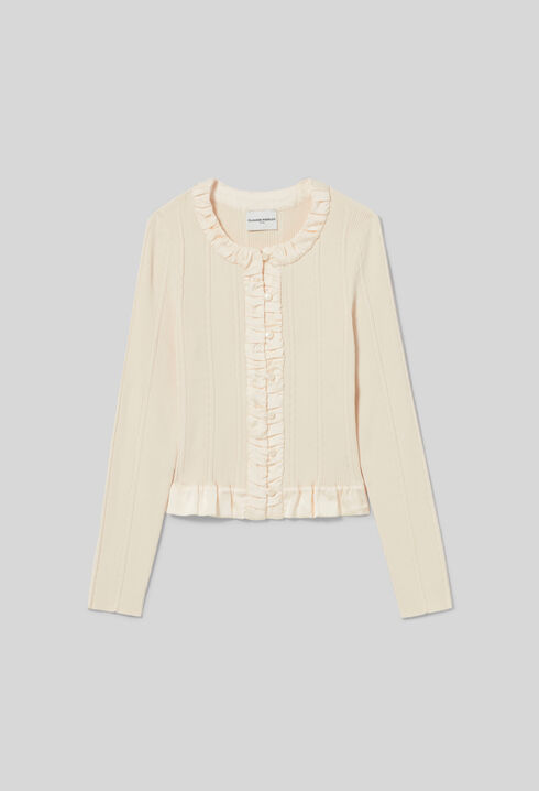 Feinstrick-Cardigan mit Knopfleiste