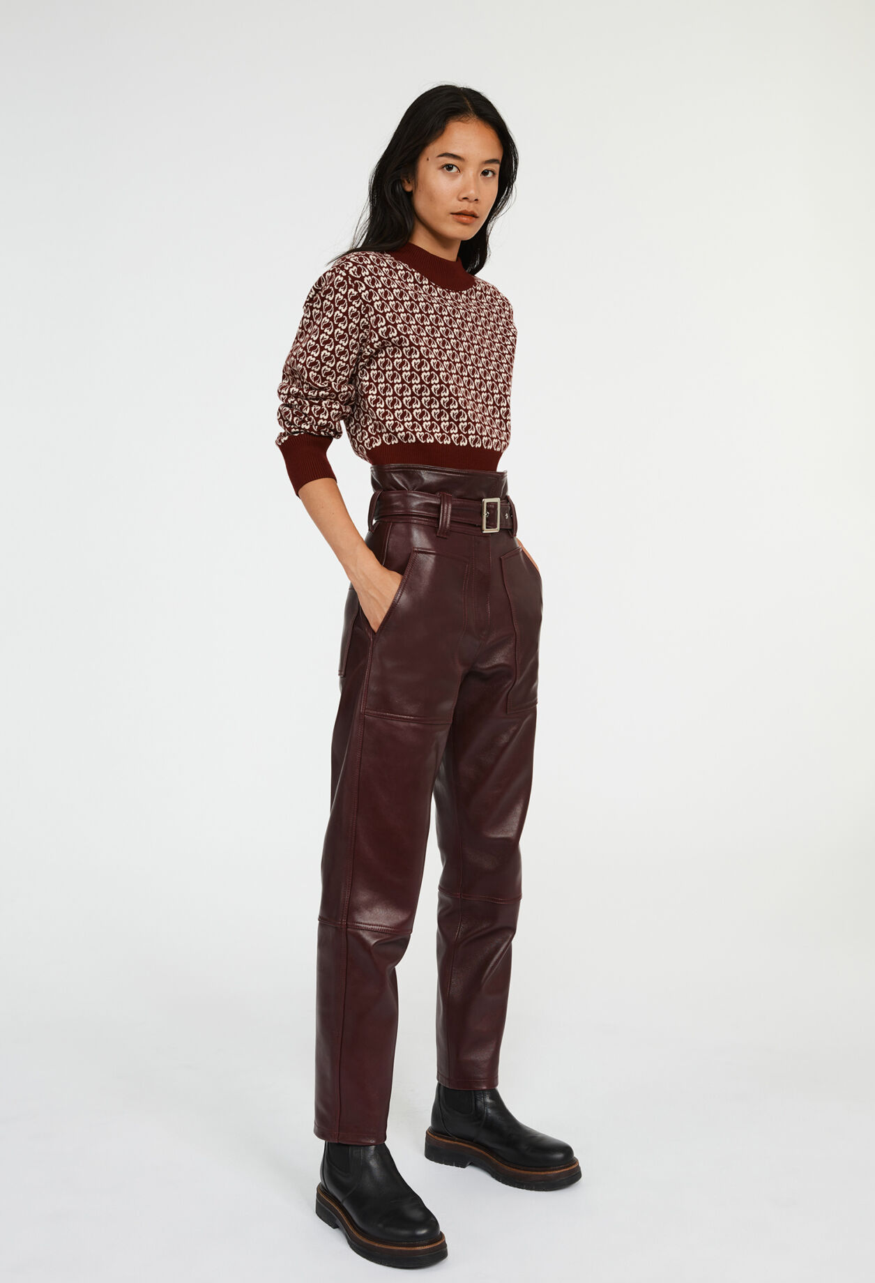Zweifarbig Pullover aus Jacquardgewebe