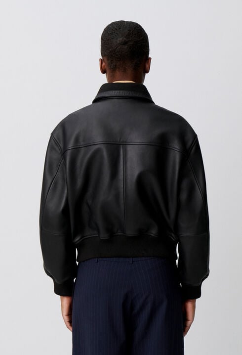 Leder-Bomberjacke
