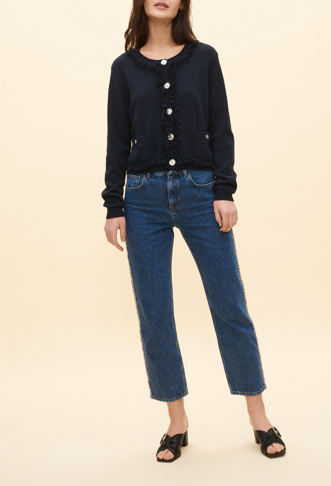 Cardigan in Tweed-Optik