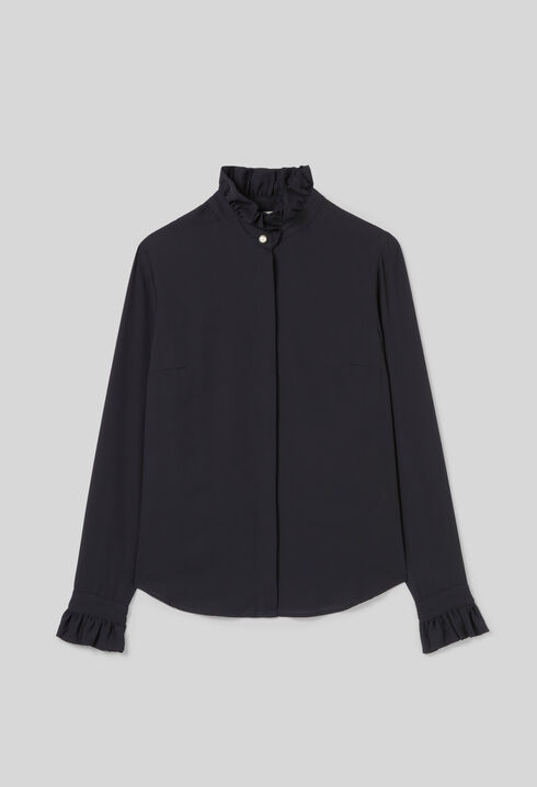 Bluse mit viktorianischem Kragen